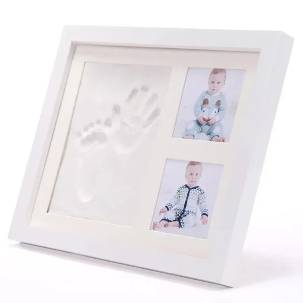 Wooden frame with DIY kit for souvenir footprints in clay Multivariant - Image 2