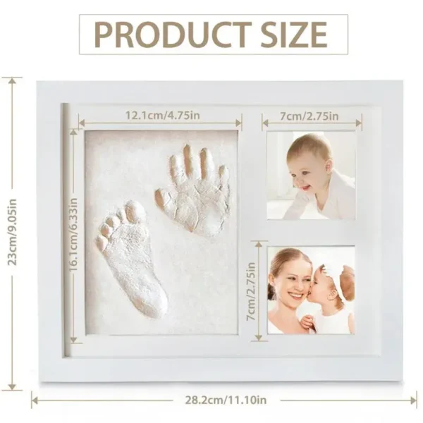 Wooden frame with DIY kit for souvenir footprints in clay Multivariant - Image 5