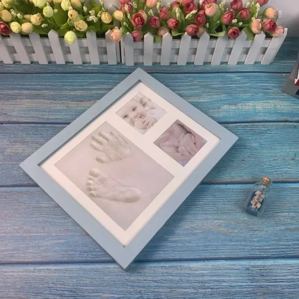 Wooden frame with DIY kit for souvenir footprints in clay Multivariant - Image 10