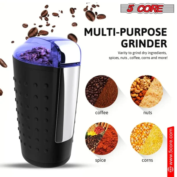 5Core Coffee Grinder 85 Gram Capacity 150W Electric Bean Spice Grinders Black - Image 4