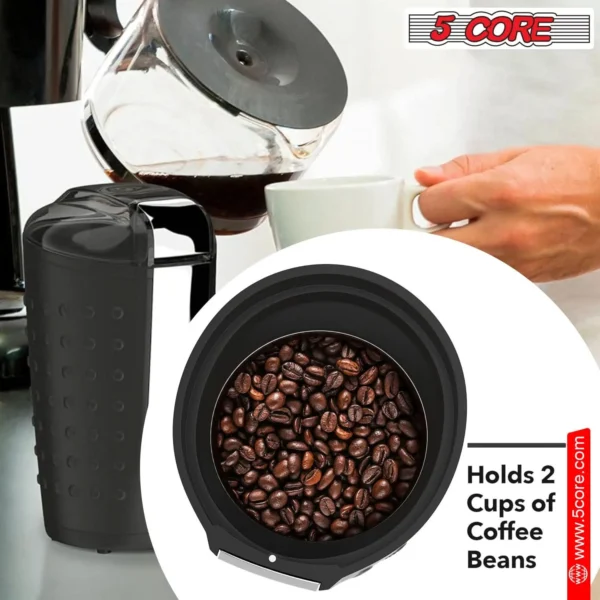 5Core Coffee Grinder 85 Gram Capacity 150W Electric Bean Spice Grinders Black - Image 5